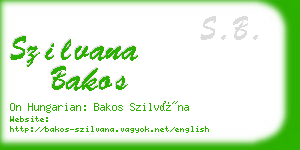 szilvana bakos business card